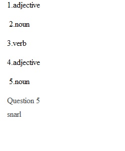 Week 4, Self-Assessment 4.3 Identification of Parts of Speech